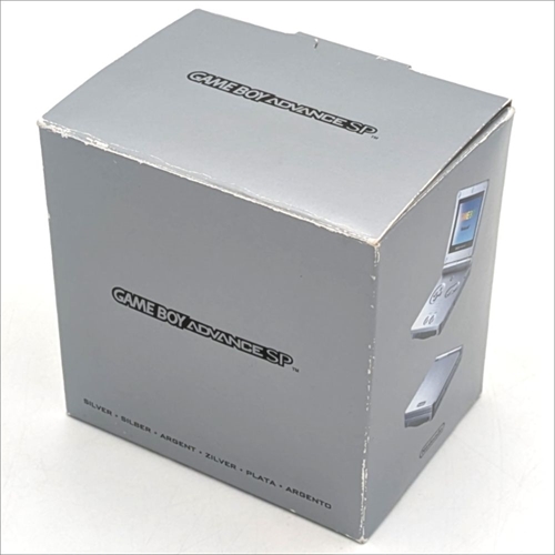 Gameboy Advance SP - Model AGS-001 - Platinum - Original Box - Console - SNR XEF12055643 (B Grade) (Used)